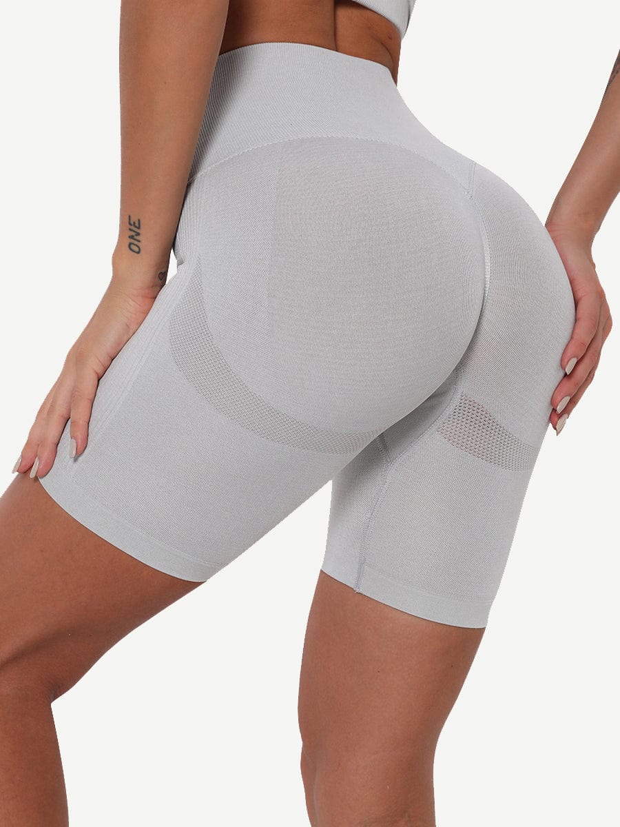 Wholesale High Waist Solid Color Yoga Shorts Contouring Sensation