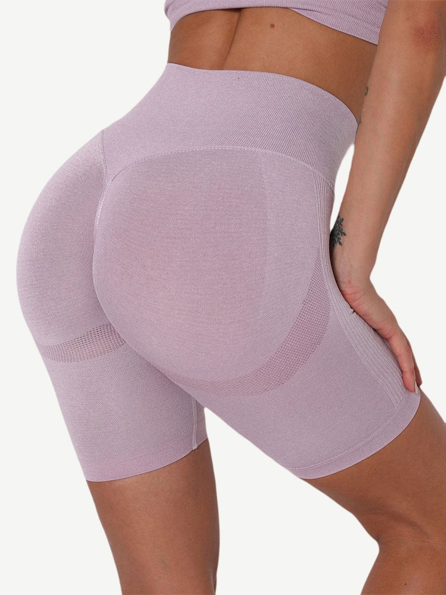 Wholesale High Waist Solid Color Yoga Shorts Contouring Sensation