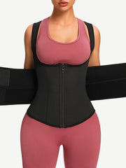 Wholesale Latex Vest Shaper Double Belts With Zipper High-Compression