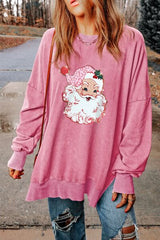 Santa Round Neck Dropped Shoulder Sweatshirt