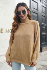 Turtleneck Rib-Knit Sweater