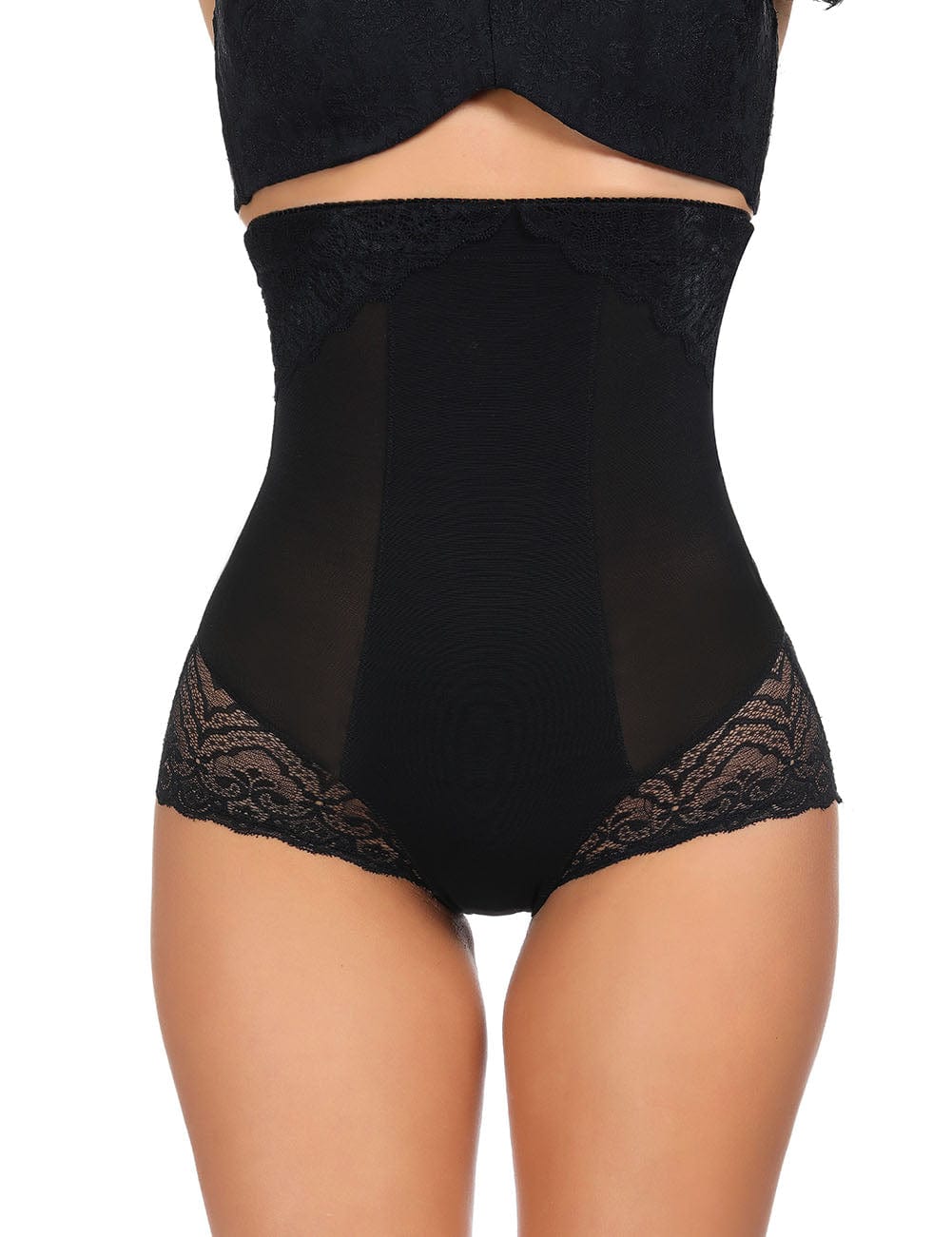 Wholesale Plus Size High Waist Panty Girdle Lace Hem Breathable