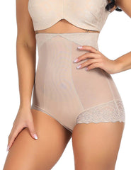 Wholesale Plus Size High Waist Panty Girdle Lace Hem Breathable