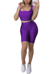 Wholesale Stretched Black Scoop Neck Sports Suit High-Waist Running