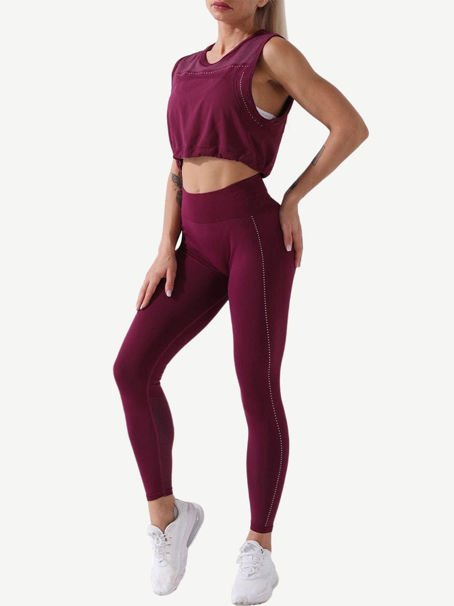 Wholesale Seamless Tank Top High Waist Leggings Sports Series