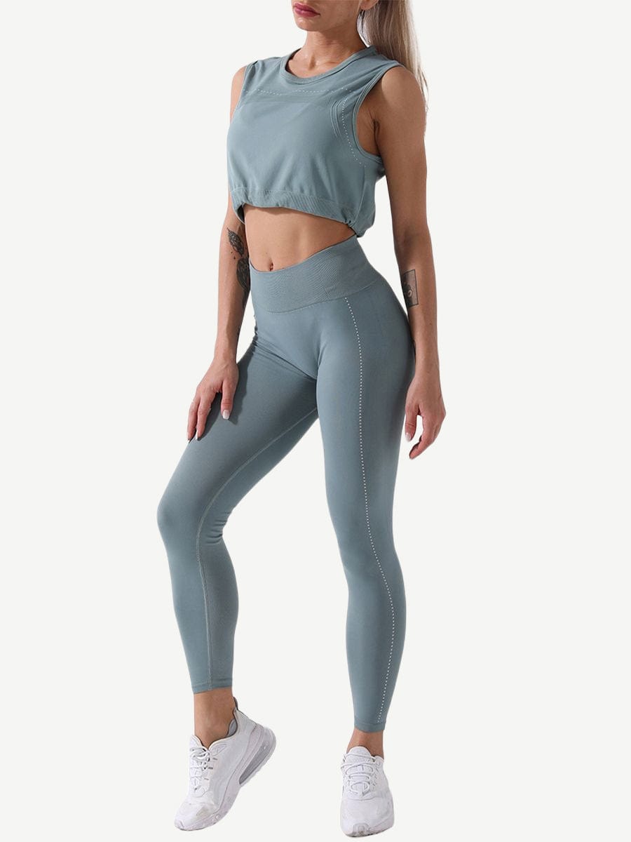 Wholesale Seamless Tank Top High Waist Leggings Sports Series