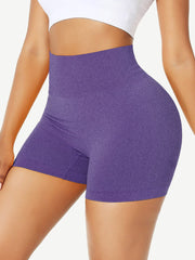 Wholesale Sleek High Waist Gym Shorts Solid Color Women's Clothes