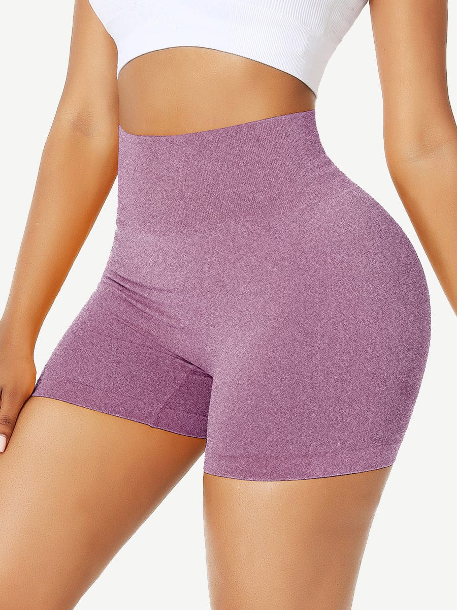 Wholesale Sleek High Waist Gym Shorts Solid Color Women's Clothes