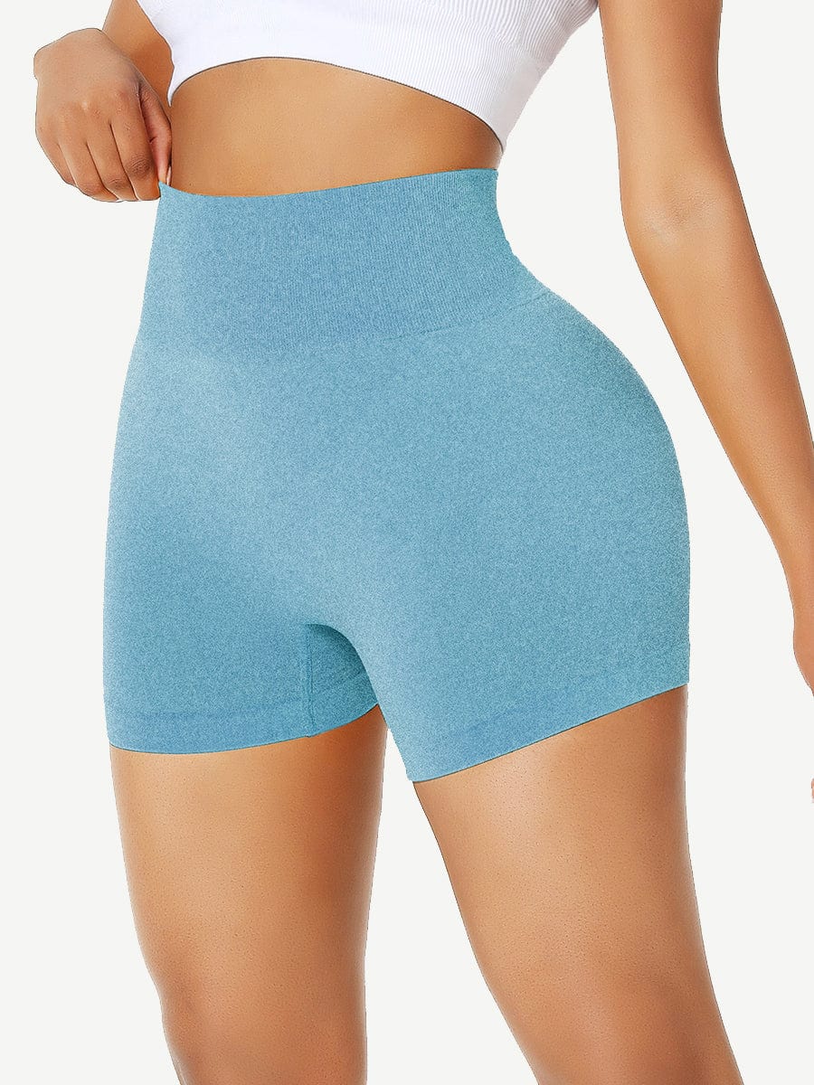 Wholesale Sleek High Waist Gym Shorts Solid Color Women's Clothes