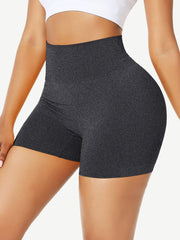 Wholesale Sleek High Waist Gym Shorts Solid Color Women's Clothes