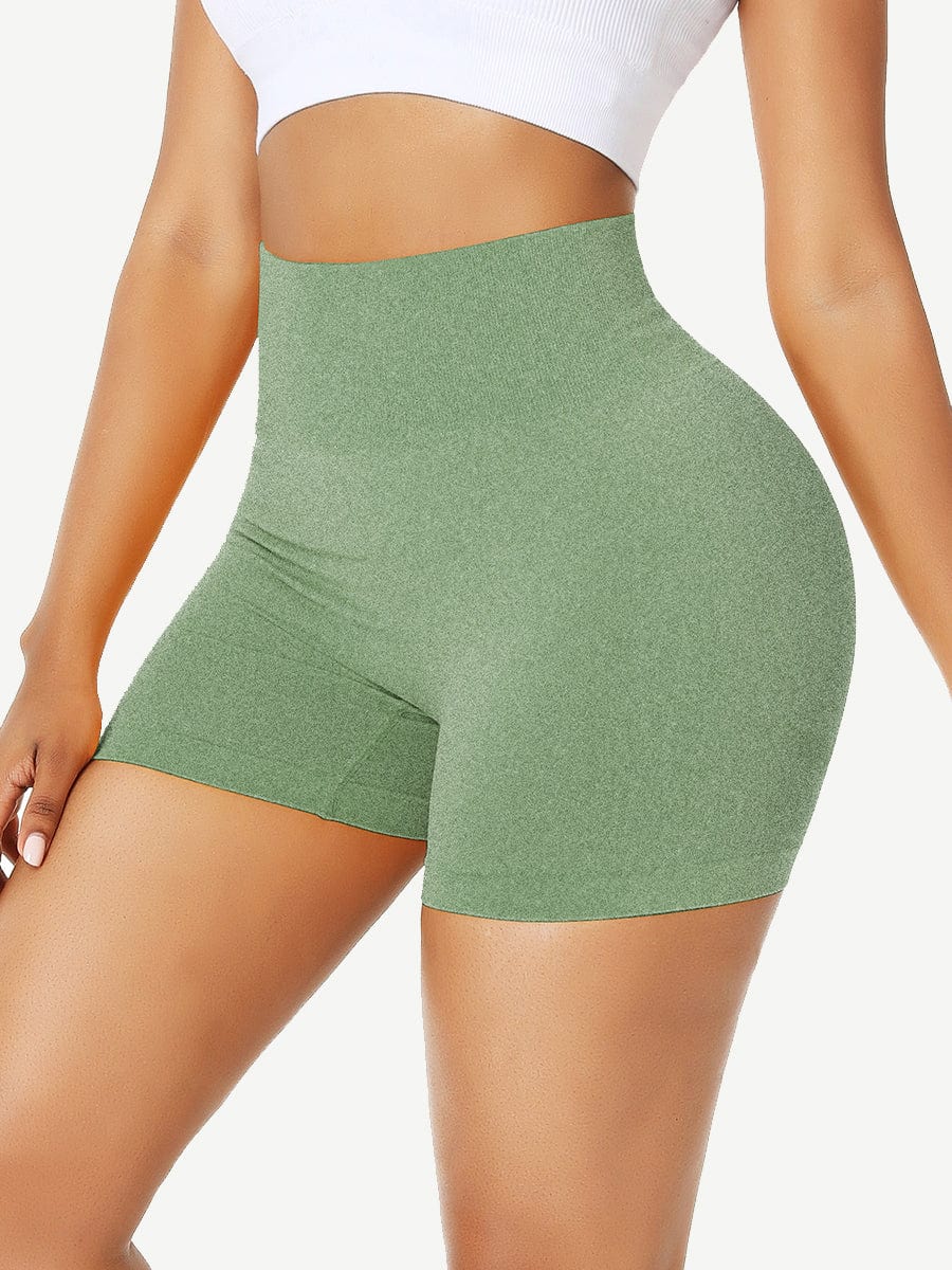 Wholesale Sleek High Waist Gym Shorts Solid Color Women's Clothes