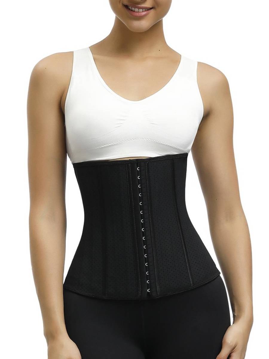 Wholesale High-Compression Black Latex Plus Size 25 Steel Boned Waist Trainer Hooks