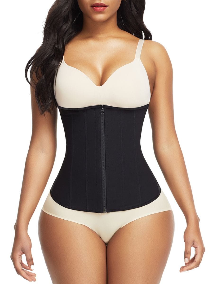 Wholesale Curve Creator Deep Skin Color 9 Steel Bones Waist Trainer Zipper