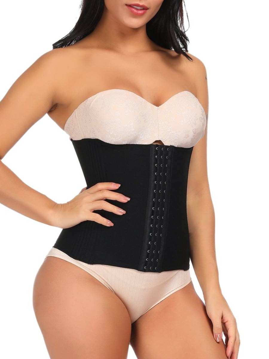 Wholesale Streamlining Black Queen Size Waist Cincher 16 Steel Bones High Compression