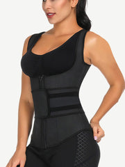 Wholesale Fashionable Black 9 Steel Bones Latex Vest Shaper Plus Size Instant Slimmer