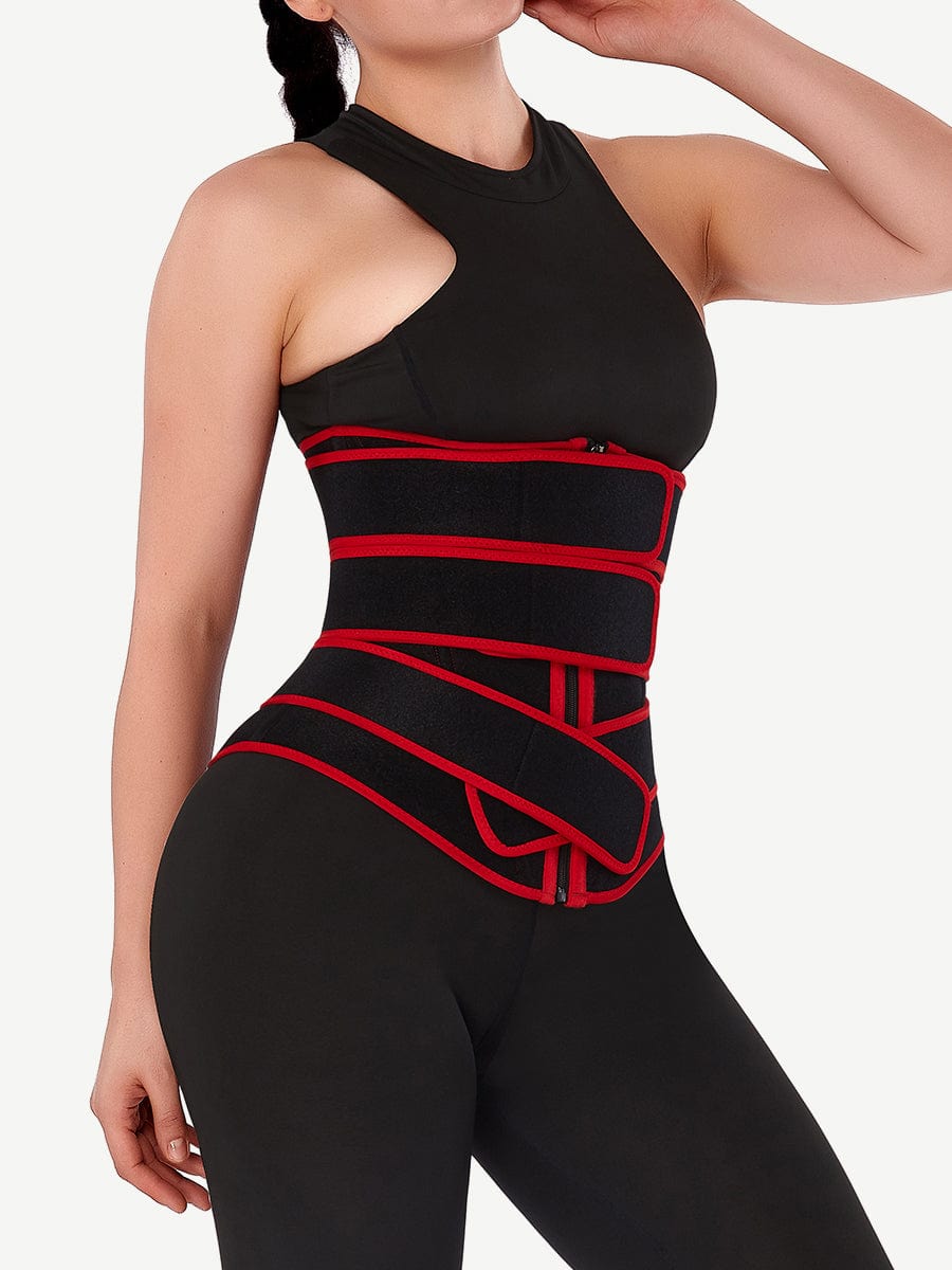 Wholesale Flatten Tummy Neoprene Zip Three-Belt Waist Trainer