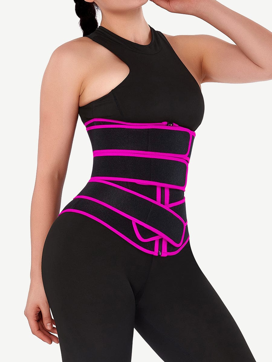 Wholesale Flatten Tummy Neoprene Zip Three-Belt Waist Trainer