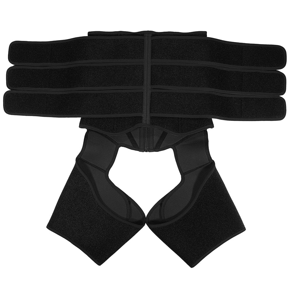 Wholesale Black Tummy And Thigh Shaper Neoprene 3 Belts Abdominal Control