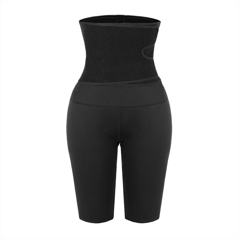 Wholesale Ultrathin Black Solid Color Neoprene Shorts High Waist Firm Foundations