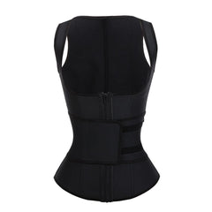 Wholesale Fashionable Black 9 Steel Bones Latex Vest Shaper Plus Size Instant Slimmer