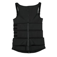 Wholesale Latex Black Vest Shaper Adjustable Strap Zipper Fat Burning