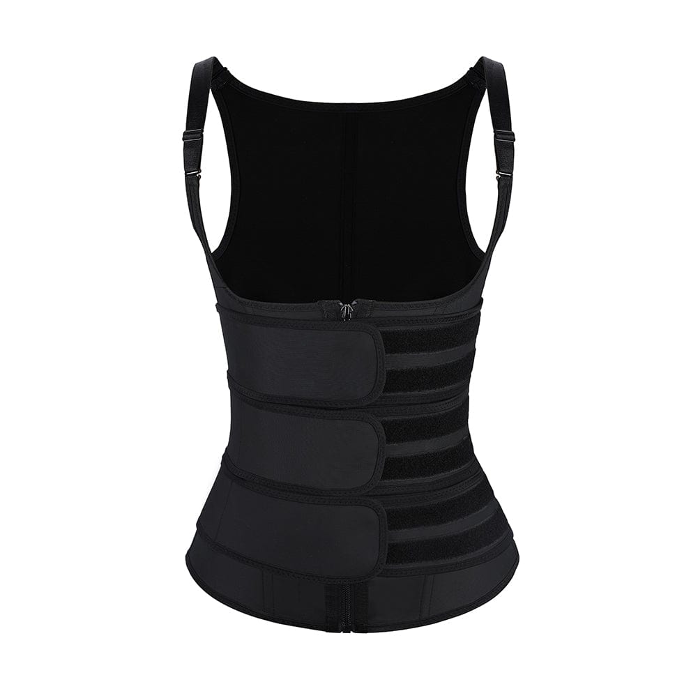 Wholesale Latex Black Vest Shaper Adjustable Strap Zipper Fat Burning