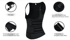 Wholesale Fabulous Fit Black Upgrade Durable Zipper Vest Shaper 9 Steel Bones